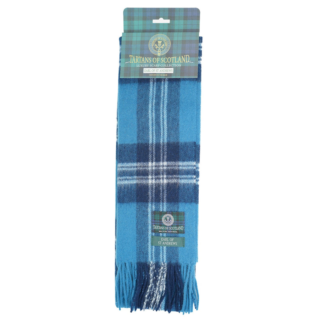 Tartan of Scotland 100% Pure New Wool Clan Scarf - Earl of St Andrews