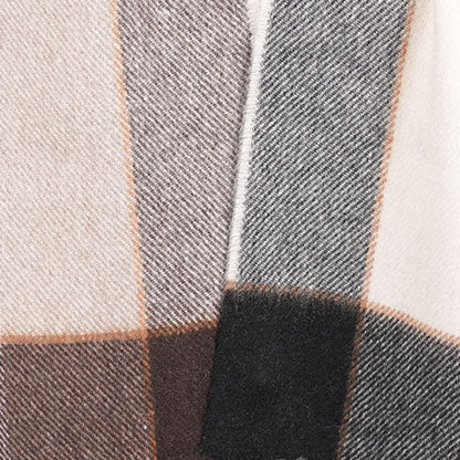 Tartan Weaving Mill 100% Pure Cashmere Scarf – Made in Scotland - BLOCK PINSTRIPE COCOA