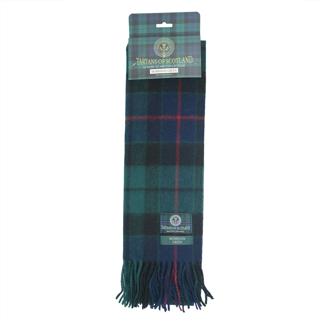 Tartan of Scotland 100% Pure New Wool Clan Scarf - Morrison Green