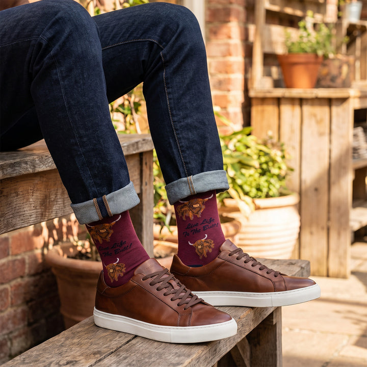 Men’s Luxury Bamboo Socks – Soft, Breathable &amp; Stylish Everyday Comfort - LIVE LIFE TO THE BULL WINE