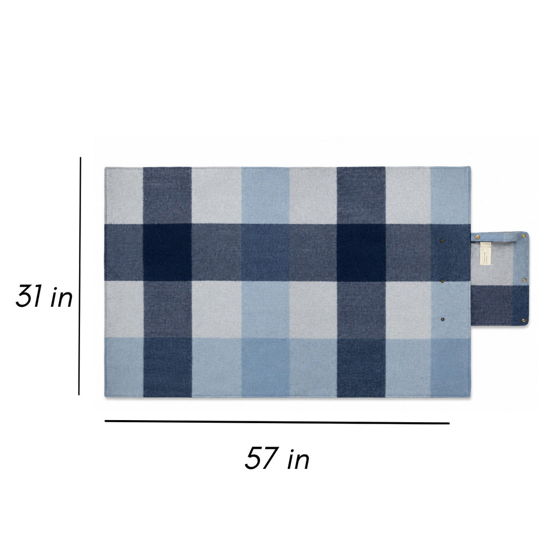Woodside Travel Picnic Blanket with Carry Strap - Light Blue