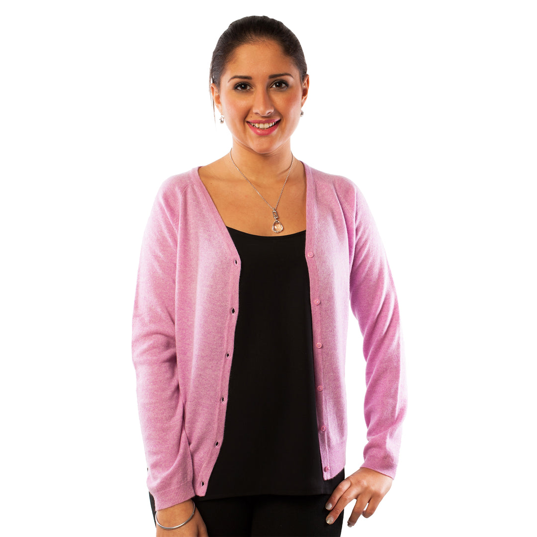 Women's Dunedin Cashmere Fashion V Neck  Marl Lilac