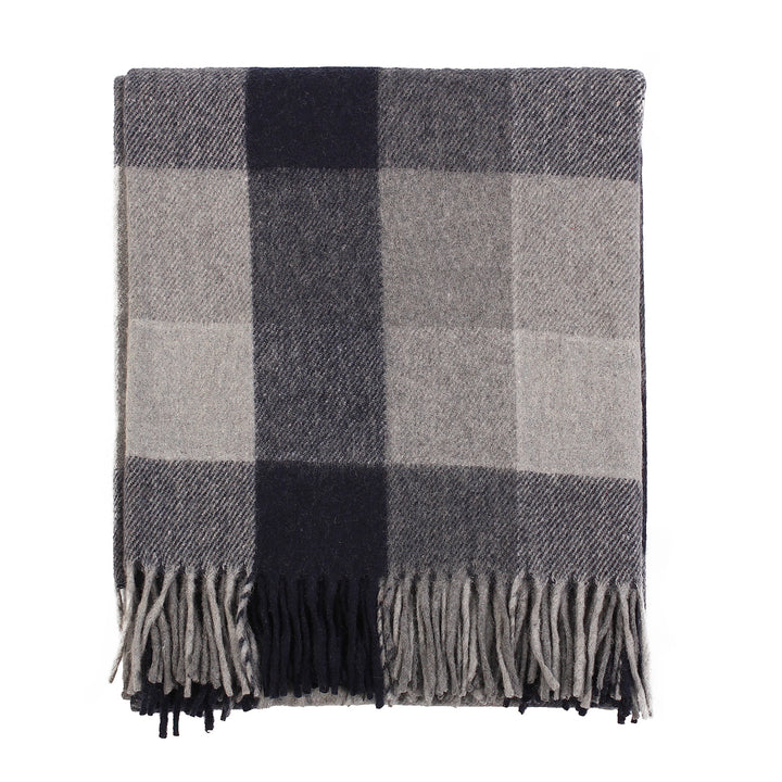 Check Wool Blanket Sky Blue Check