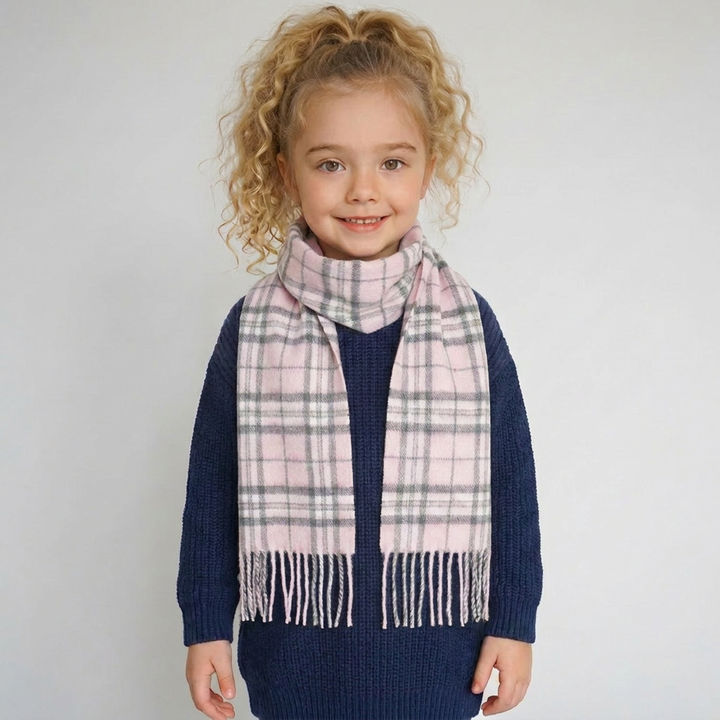 Kids 100% Cashmere Mini Scarf by Edinburgh Cashmere - Soft Luxury Children’s Scarf - Thomson Pale Pink
