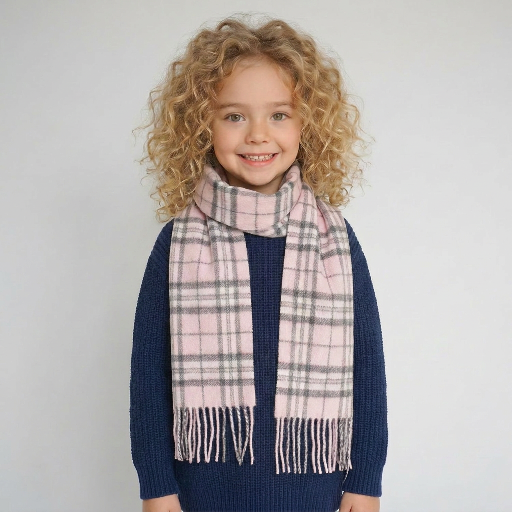 Kids 100% Lambswool Mini Scarf - Soft Luxury Children’s Scarf - Thomson Pale
