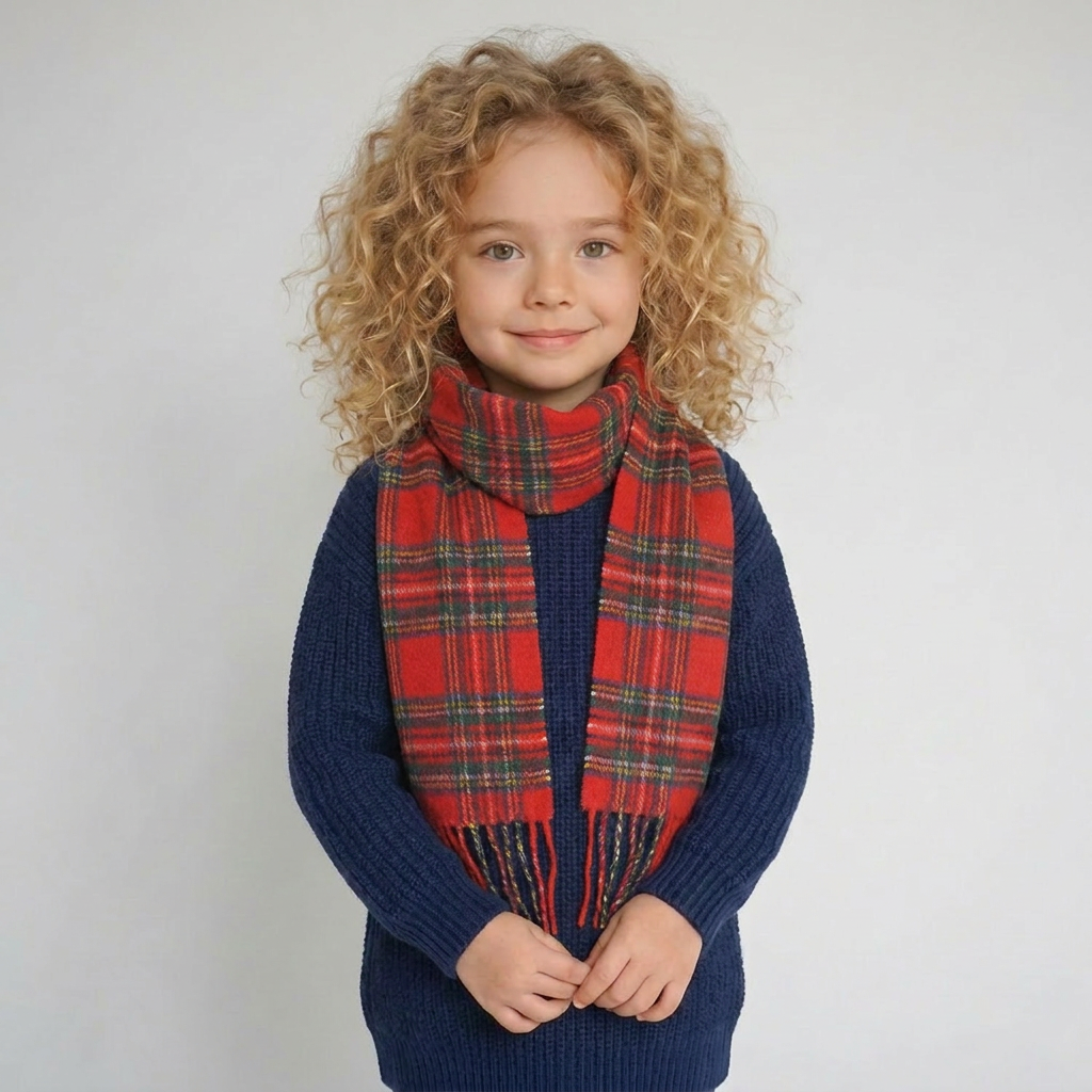 Kids 100% Cashmere Mini Scarf by Edinburgh Cashmere - Stewart Royal