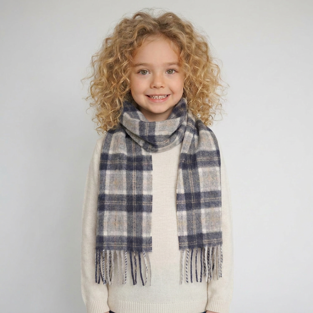Kids 100% Cashmere Mini Scarf by Edinburgh Cashmere - Bannockbane Silver
