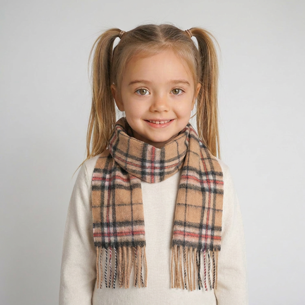 Kids 100% Cashmere Mini Scarf by Edinburgh Cashmere - Thomson Camel