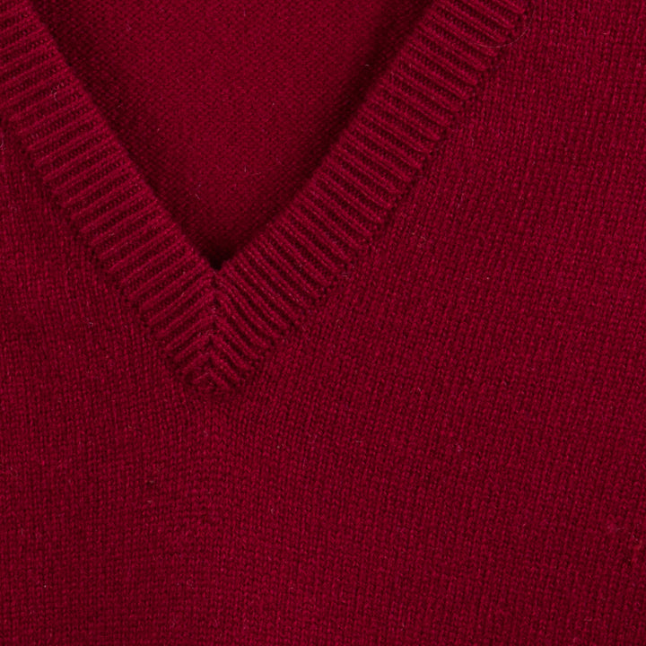 Men's Hawick Knitwear V-Neck Slipover  Claret