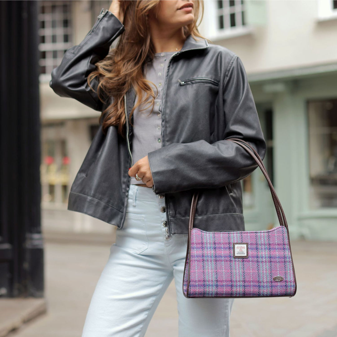 Harris Tweed Fiddich Small Handbag - Classic Tweed Shoulder Handbag