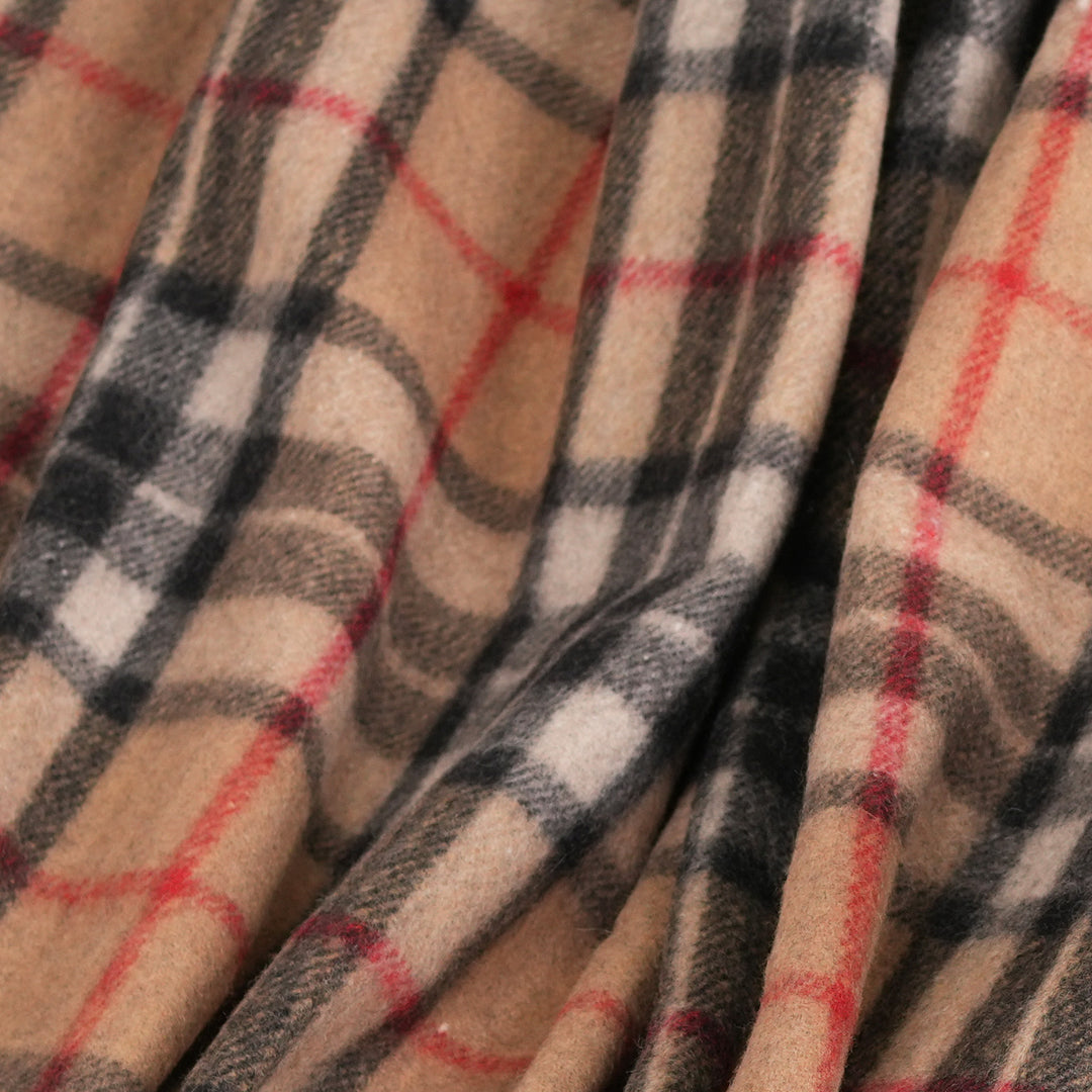 Highland Wool Blend Tartan Blanket Throw – Extra Warm Scottish Wool Blend – THOMSON CAMEL