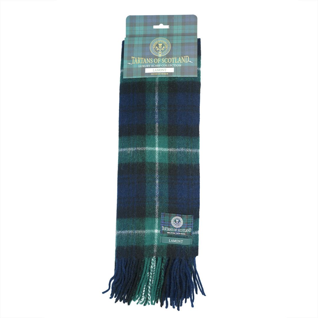 Tartan of Scotland 100% Pure New Wool Clan Scarf - Lamont