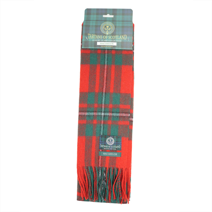 Tartan of Scotland 100% Pure New Wool Clan Scarf - MacGregor