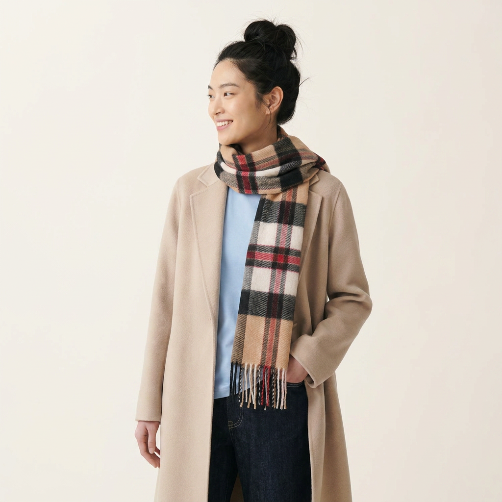 Tartan Weaving Mill 100% Pure Cashmere Scarf – Made in Scotland - AMPLIFIED THOMSON CAMEL