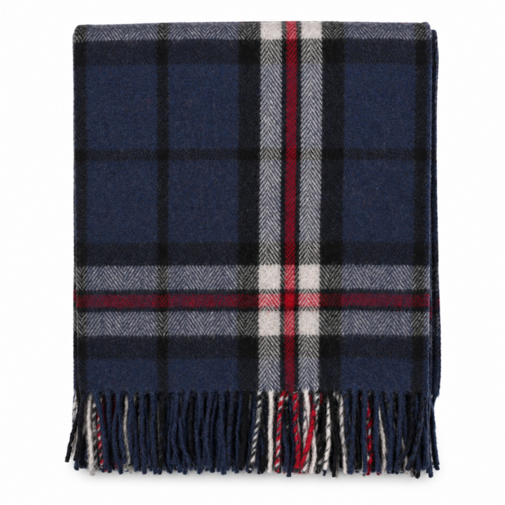 Scottish Tartan Wool-Blend Blanket Throw – Highland Comfort - THOMSON NAVY