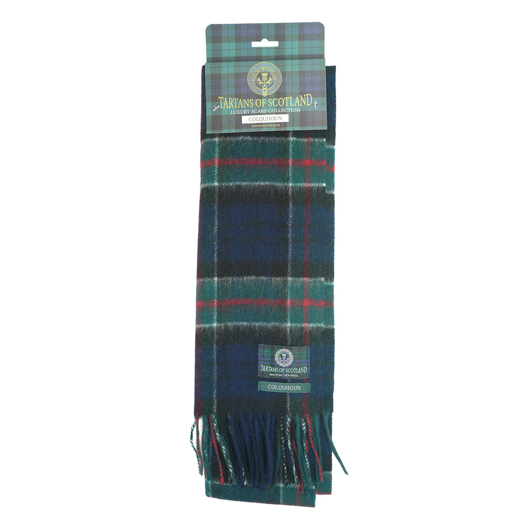 Tartan of Scotland 100% Pure New Wool Clan Scarf - Colquhoun