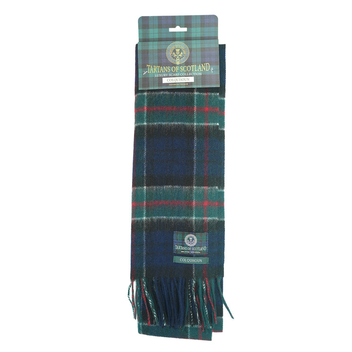 Tartan of Scotland 100% Pure New Wool Clan Scarf - Colquhoun