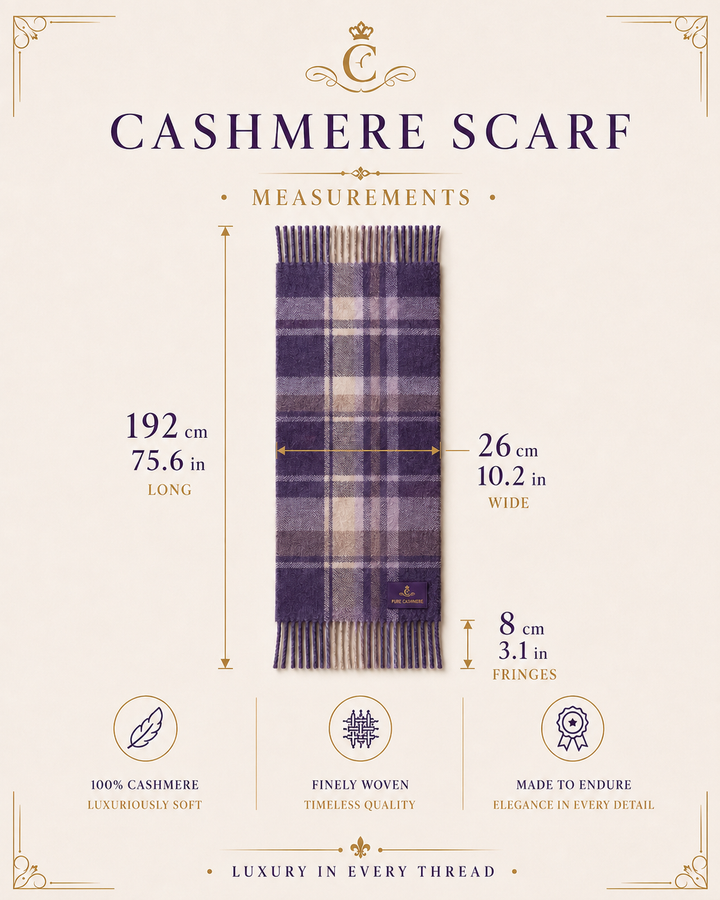 Tartan Weaving Mill 100% Pure Cashmere Scarf – Made in Scotland - STEWART ROYAL