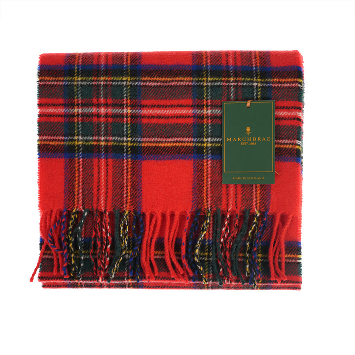 100% Lambswool Scarf – Traditional Tartan &amp; Check Designs - Made in Scotland - Stewart Royal
