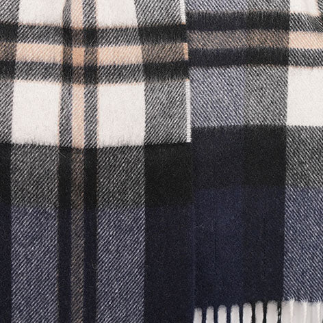 Tartan Weaving Mill 100% Pure Cashmere Scarf – Made in Scotland - AMPLIFIED THOMSON NAVY