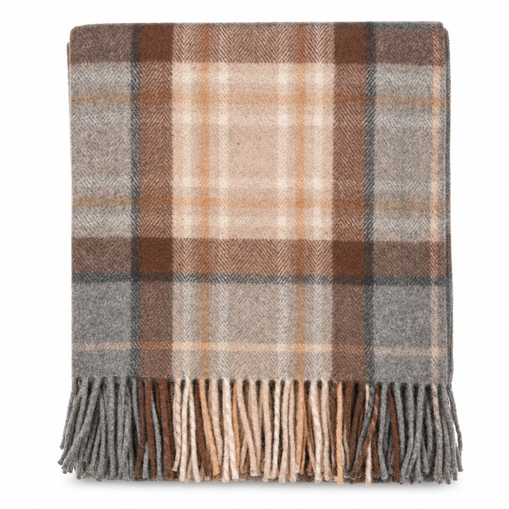 Scottish Tartan Wool-Blend Blanket Throw – Highland Comfort - MACKELLAR NATURAL