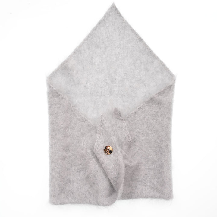 Pure Brushed Luxury Cashmere Triangle Head Scarf - RAIN