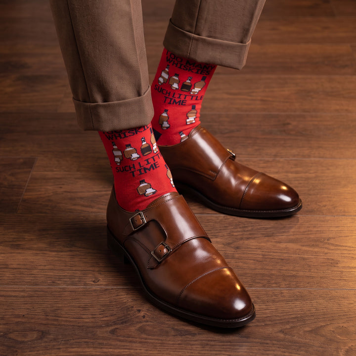 Men’s Luxury Bamboo Socks – Soft, Breathable &amp; Stylish Everyday Comfort - TOO MANY WHISKIES RED