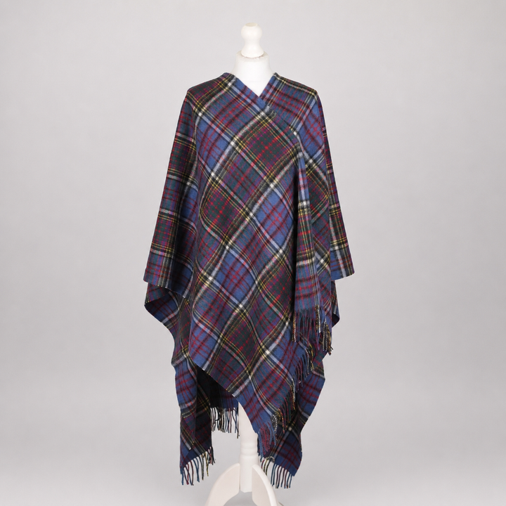 Edinburgh Lambswool Long Tartan Cape – Premium Plaid Wrap - Anderson