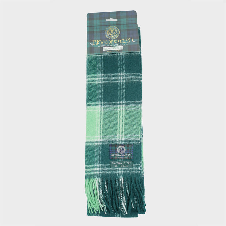 Tartan of Scotland 100% Pure New Wool Clan Scarf - Macdonald Lord of Isles