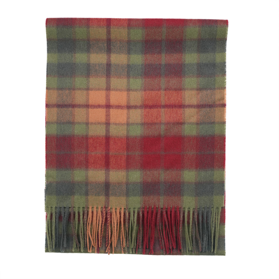Heritage of Scotland 100% Lambswool Wide Scarf Soft Unisex Winter Wrap - Tartan &amp; Check Designs - Buchanan Autumn