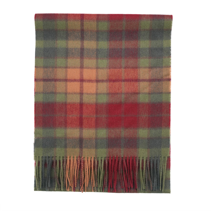 Heritage of Scotland 100% Lambswool Wide Scarf Soft Unisex Winter Wrap - Tartan &amp; Check Designs - Buchanan Autumn