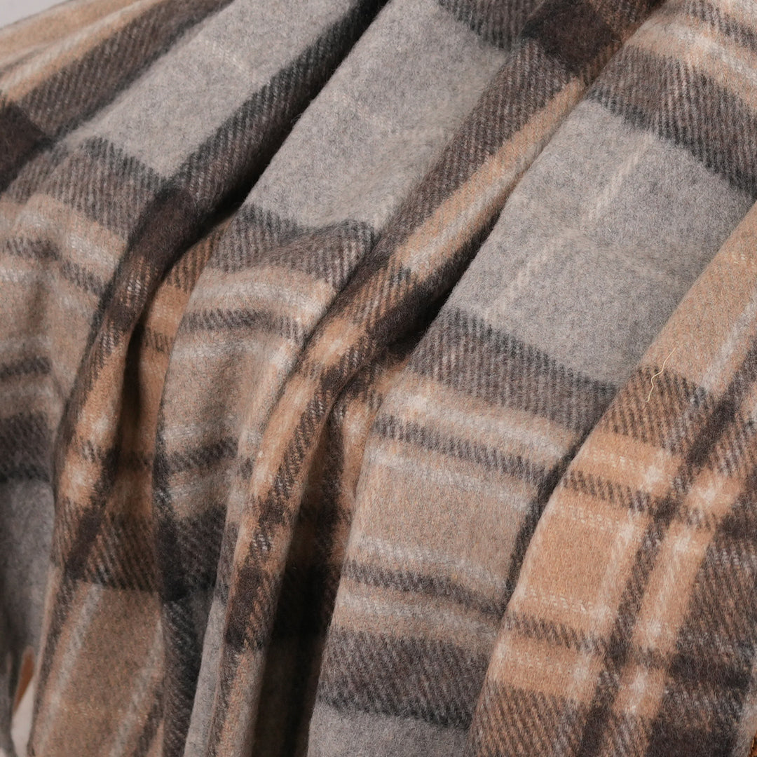 Highland Wool Blend Tartan Blanket Throw – Extra Warm Scottish Wool Blend – MACKELLAR NATURAL