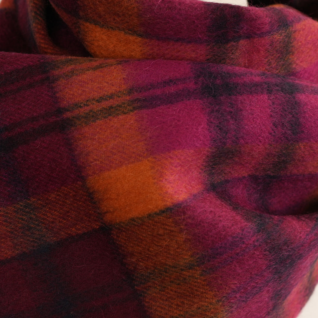 Edinburgh 100% Lambswool Scarf – Premium Soft Wool Wrap - MACDONALD ORANGE MIX