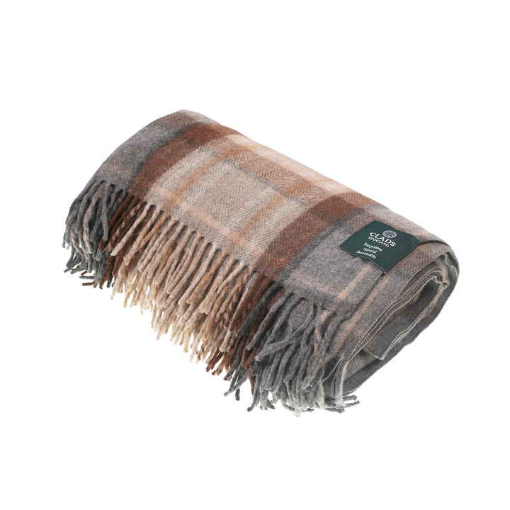 Scottish Tartan Wool-Blend Blanket Throw – Highland Comfort - MACKELLAR NATURAL