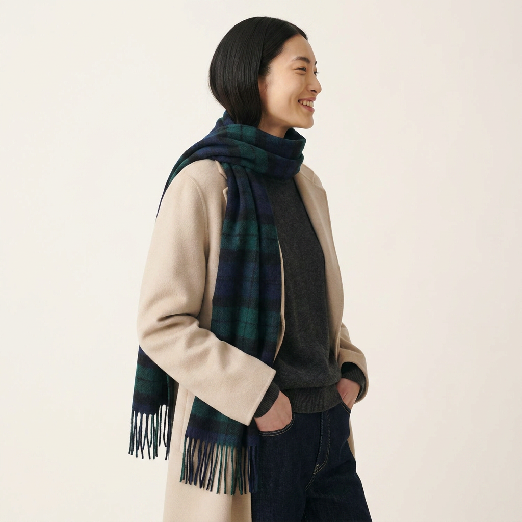 Tartan Weaving Mill 100% Pure Cashmere Scarf – Made in Scotland - BLACK WATCH