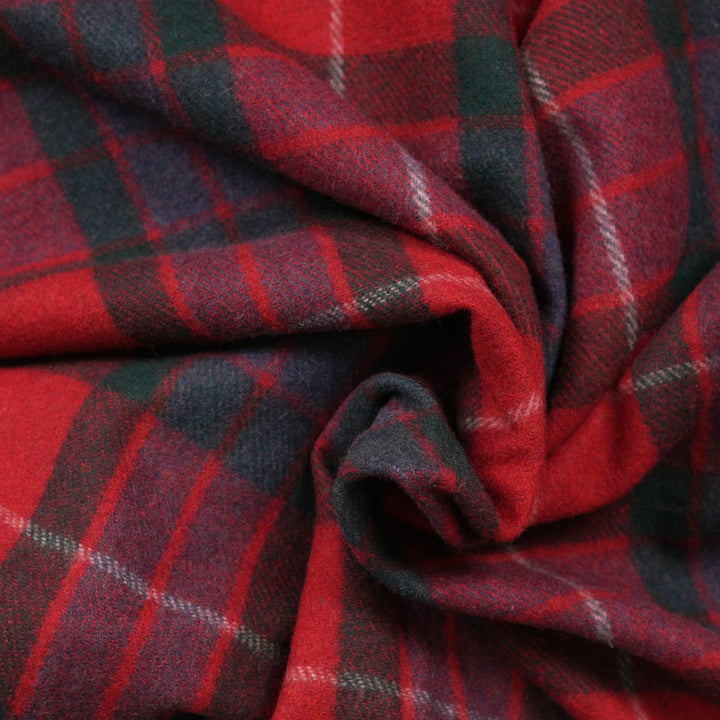 Highland Wool Blend Tartan Blanket Throw – Extra Warm Scottish Wool Blend – FRASER RED