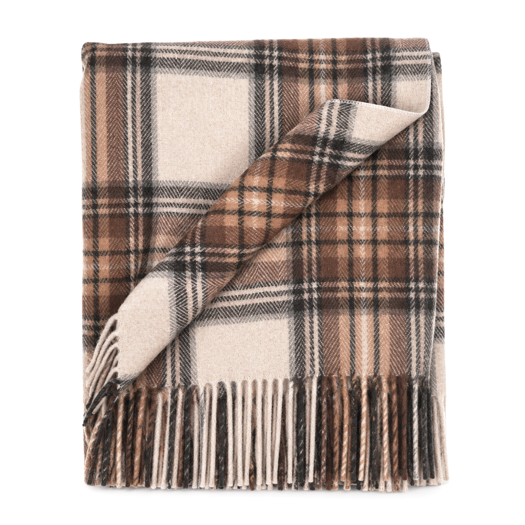 Scottish Tartan Wool-Blend Blanket Throw – Highland Comfort - STEWART NATURAL DRESS