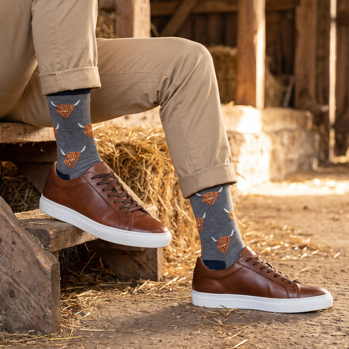 Men’s Luxury Bamboo Socks – Soft, Breathable &amp; Stylish Everyday Comfort - COW PRINT 9
