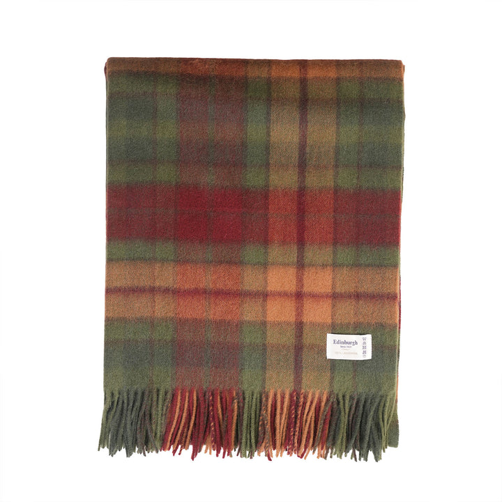 100% Pure Lambswool Blanket Throw – Luxury Soft Warm Wool Blanket - Home Décor - Buchanan Autumn