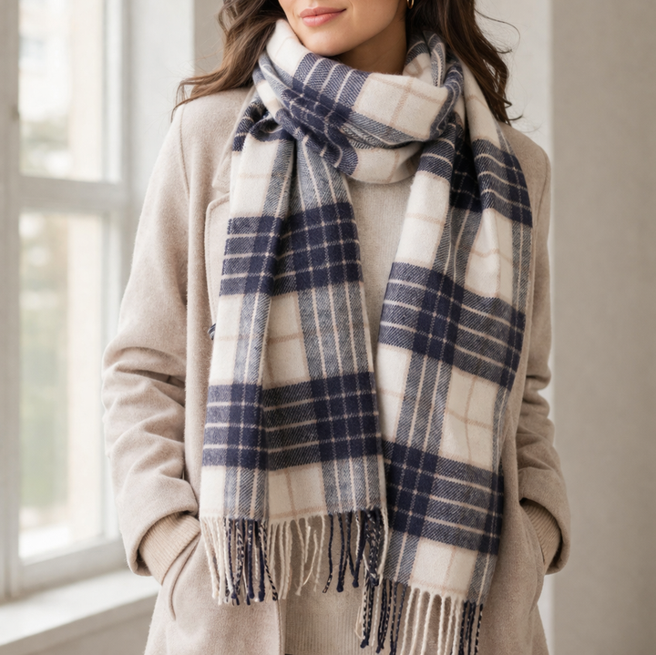 100% Lambswool Scarf – Traditional Tartan &amp; Check Designs - Made in Scotland - Knockmore