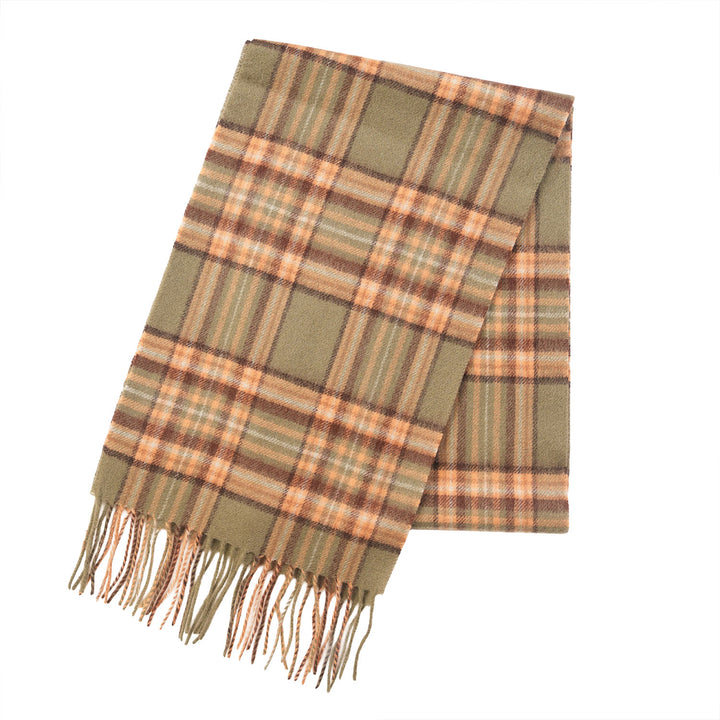 .Edinburgh 100% Lambswool Scarf – Premium Soft Wool Wrap - ROYAL STEWART VINTAGE GREEN