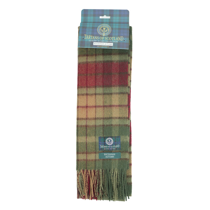 Tartan of Scotland 100% Pure New Wool Clan Scarf - Buchanan Autumn