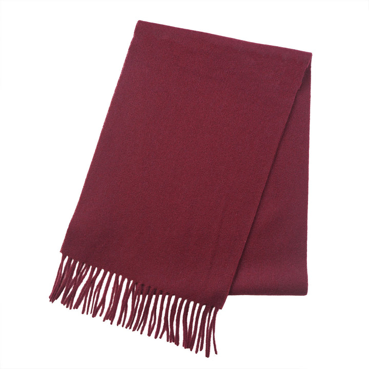 Edinburgh 100% Lambswool Scarf – Premium Soft Wool Wrap - Plain Maroon