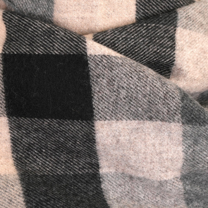 100% Lambswool Scarf – Traditional Tartan &amp; Check Designs - Made in Scotland - 5 Square Natural