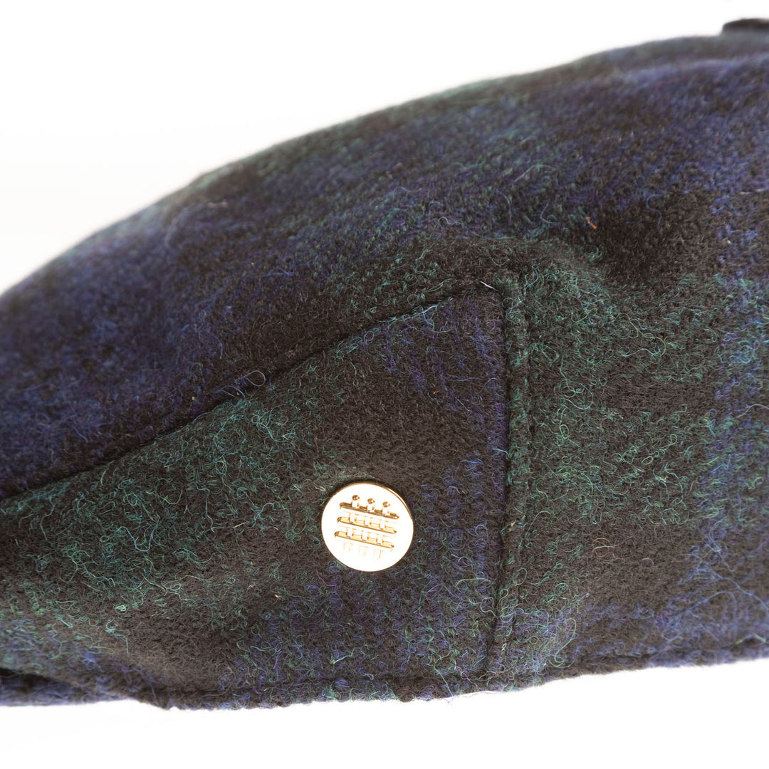 Heddle &amp; Reed Tartan Harris Tweed® Flat Cap Black Watch