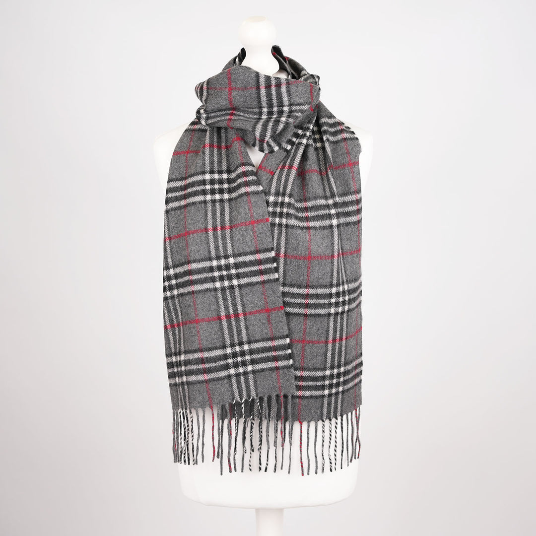 Tartan Weaving Mill 100% Pure Cashmere Scarf – Made in Scotland - THOMSON DARK GREY