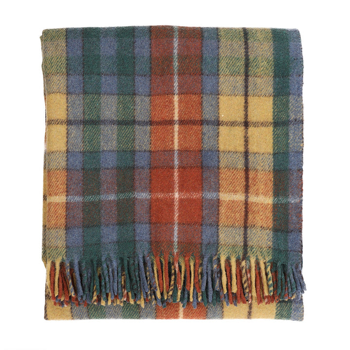 Highland Wool Blend Tartan Blanket Throw – Extra Warm Scottish Wool Blend – BUCHANAN ANCIENT