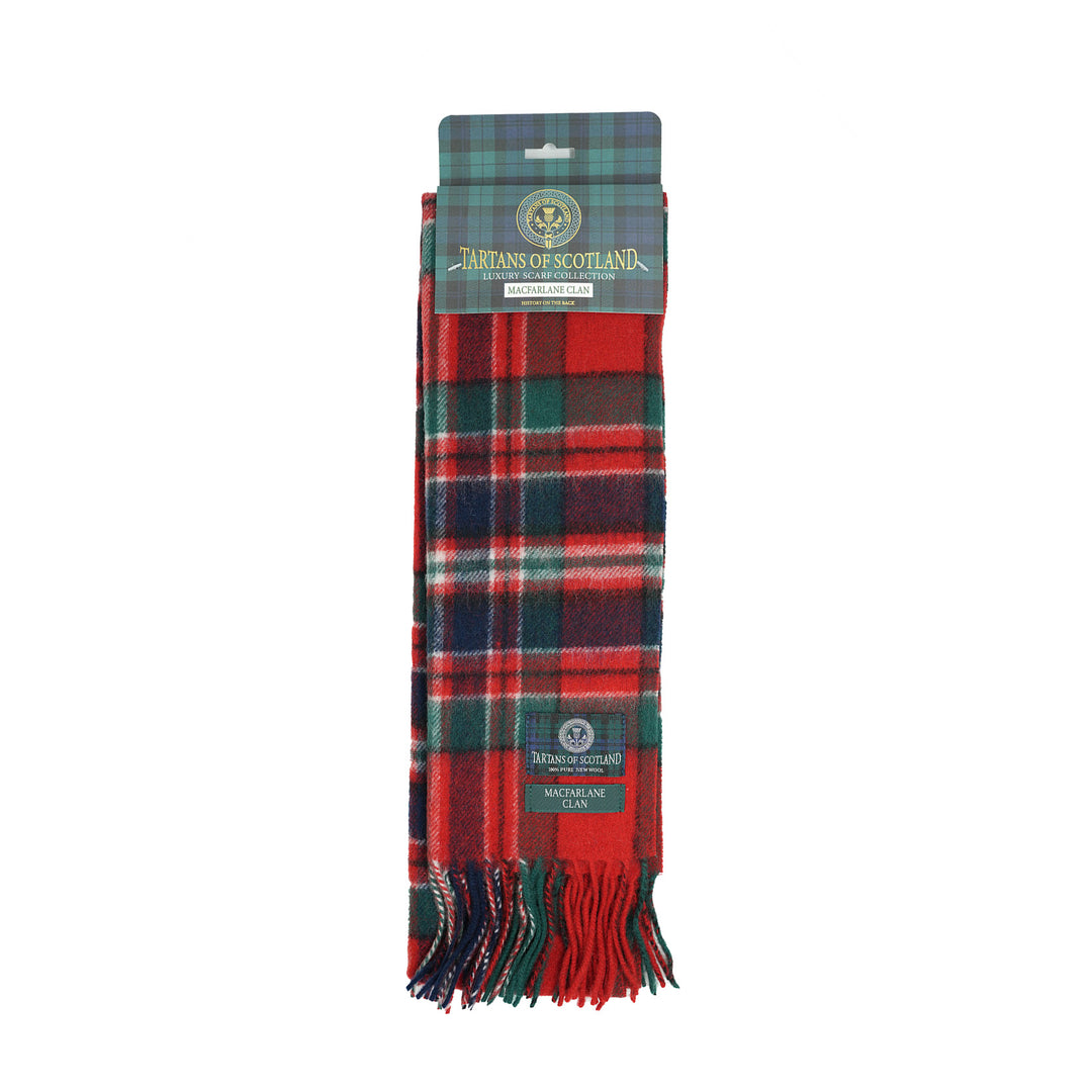 Tartan of Scotland 100% Pure New Wool Clan Scarf - MacFarlane