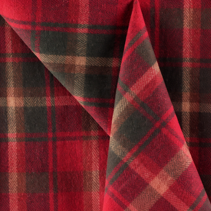 Scottish Tartan Wool-Blend Blanket Throw – Highland Comfort - DARK MAPLE