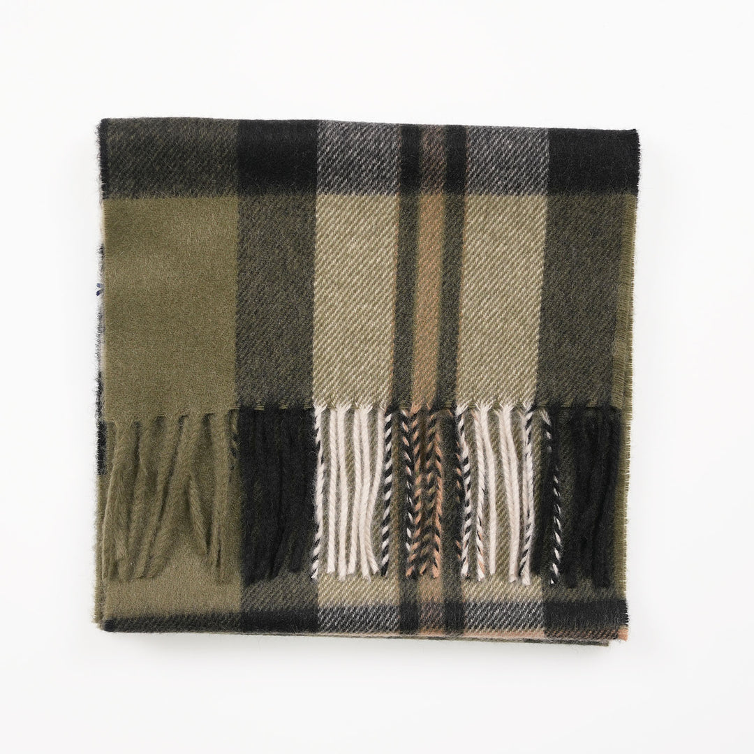 Tartan Weaving Mill 100% Pure Cashmere Scarf – Made in Scotland - AMPLIFIED THOMSON OLIVE